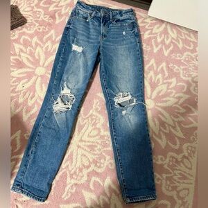 Old Navy High Rise Distressed Blue Jeans
